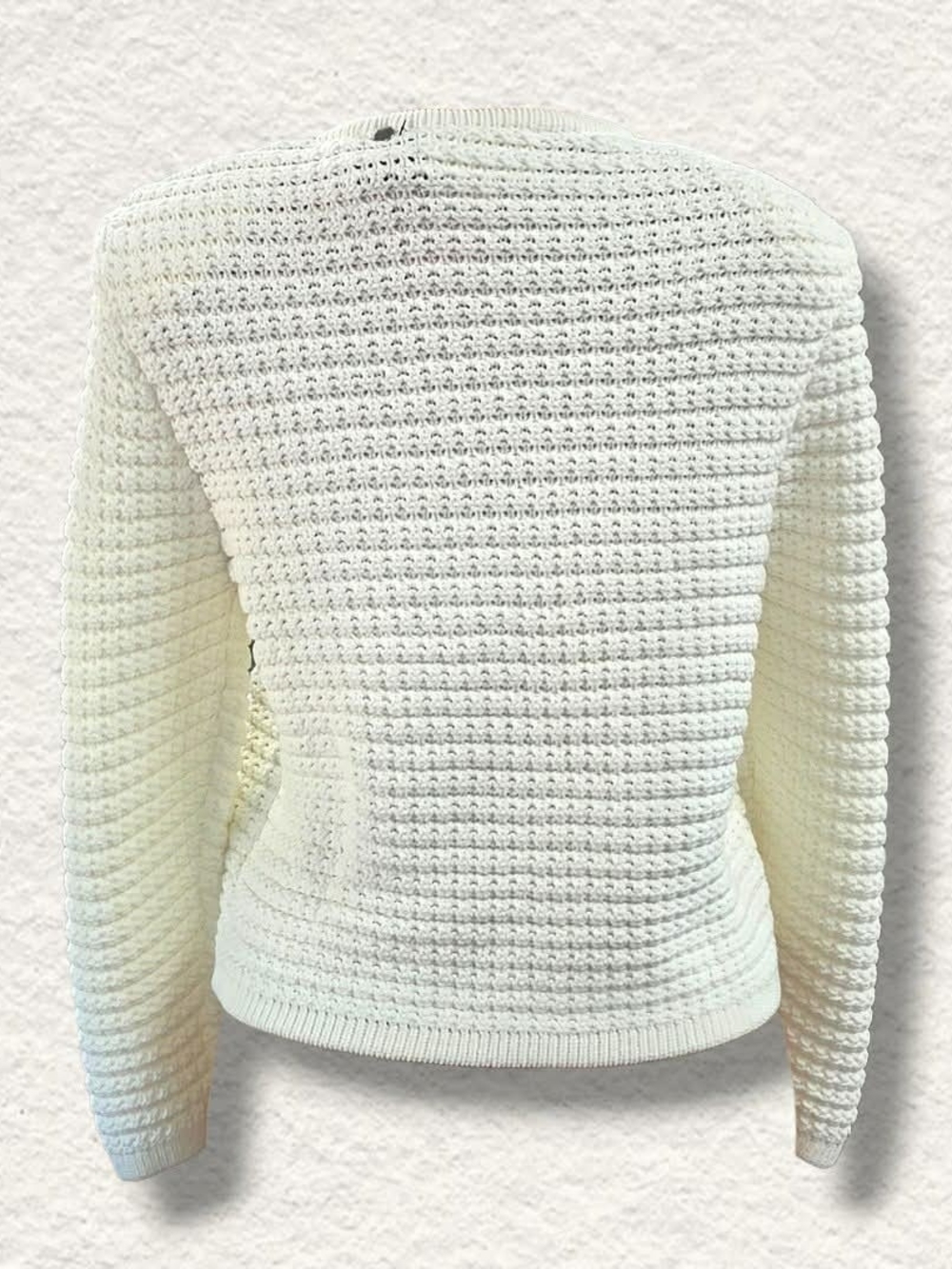 ba&sh Cream Textured Knit Button-Front Cardigan - Picture 3 of 7